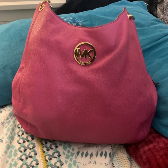 Michael kors large hand bag with dual chain handles or alt.Shoulder strap purse - Picture 2 of 8